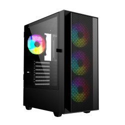 Gembird Fornax 4000 ARGB/Midi Tower/Transpar./Čierna