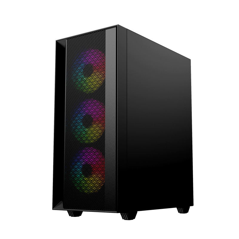 Gembird Fornax 4000 ARGB/Midi Tower/Transpar./Čierna