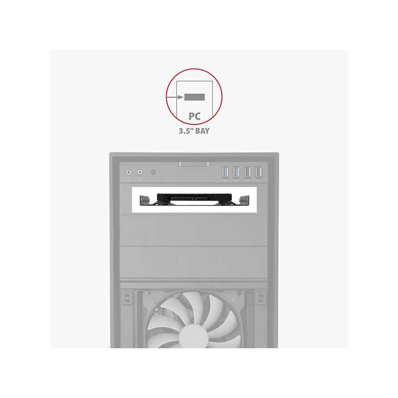 AXAGON RHD-125S, kovový rámček pre 1x 2.5'' HDD/SSD do 3.5'' pozície, šedý