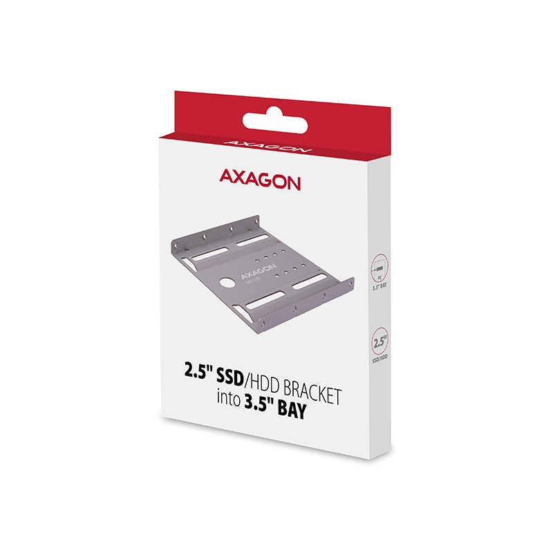 AXAGON RHD-125S, kovový rámček pre 1x 2.5'' HDD/SSD do 3.5'' pozície, šedý
