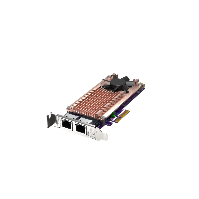 QNAP QM2 series, 2 x PCIe 2280 M.2 SSD slots, PCIe Gen3 x 4, 2 x Intel I225LM 2.5GbE NBASE-T port