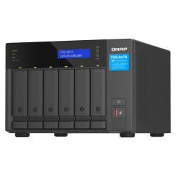 QNAP TVS-h674-i3-16G (4core 4,3 GHz, ZFS, 16 GB RAM, 6x SATA, 2x M.2 NVMe, 2x PCIe, 2x 2,5GbE, HDMI)