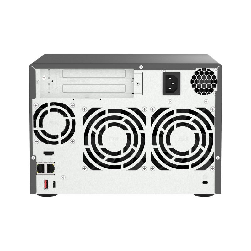 QNAP TVS-h674-i3-16G (4core 4,3 GHz, ZFS, 16 GB RAM, 6x SATA, 2x M.2 NVMe, 2x PCIe, 2x 2,5GbE, HDMI)
