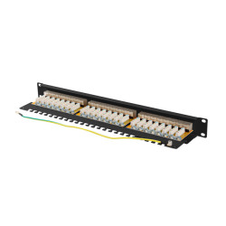 LANBERG PATCH PANEL 24 PORTOV 1U 19'' CAT.6A FTP TIENE ČIERNY