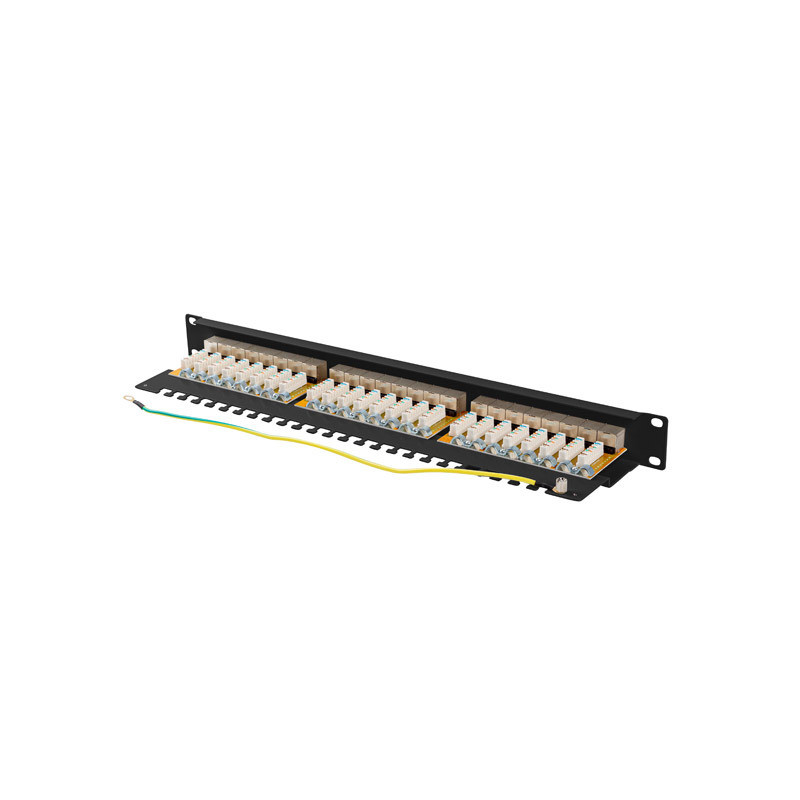 LANBERG PATCH PANEL 24 PORTOV 1U 19'' CAT.6A FTP TIENE ČIERNY