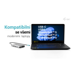 i-tec USB-C Metal Nano 3x Display (DP, HDMI a VGA) Docking Station, Power Delivery 100W