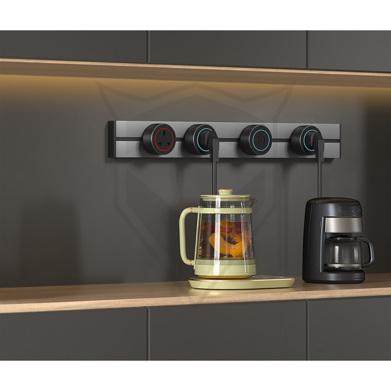 Zásuvková lišta - povrchová Viking LP60B/230V,50Hz/60cm dĺžka/čierna/až 7modulov/IP20/hliník/povrchová