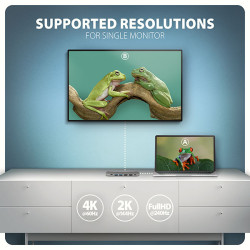 AXAGON HMC-7HX2, USB 5Gbps húb, 2x USB-A, USB-C, 2x HDMI 4k/60Hz, RJ-45 GLAN, PD 100W, kábel 15cm