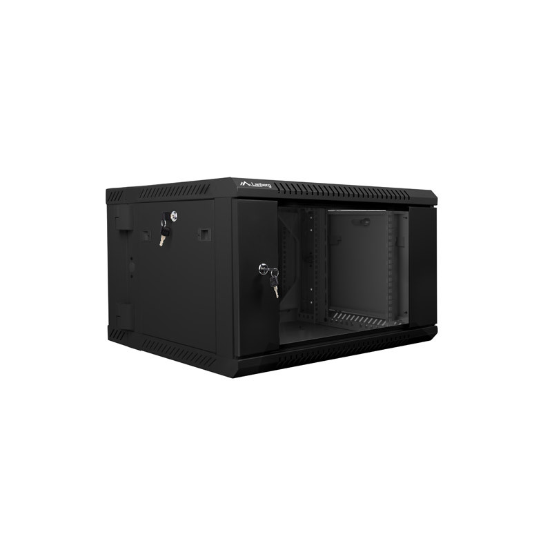 LANBERG RACKOVÁ SKRIŇA 19'' DVOJDIELNA NÁSTENNÁ 6U/600X600 (FLAT PACK) ČIERNA