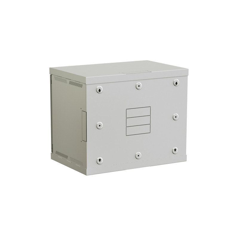 SOLARIX - Rozvádzač nástenný SENSA 9U 400mm, dvere plech, RAL 7035, SENSA-9U-64-21-G