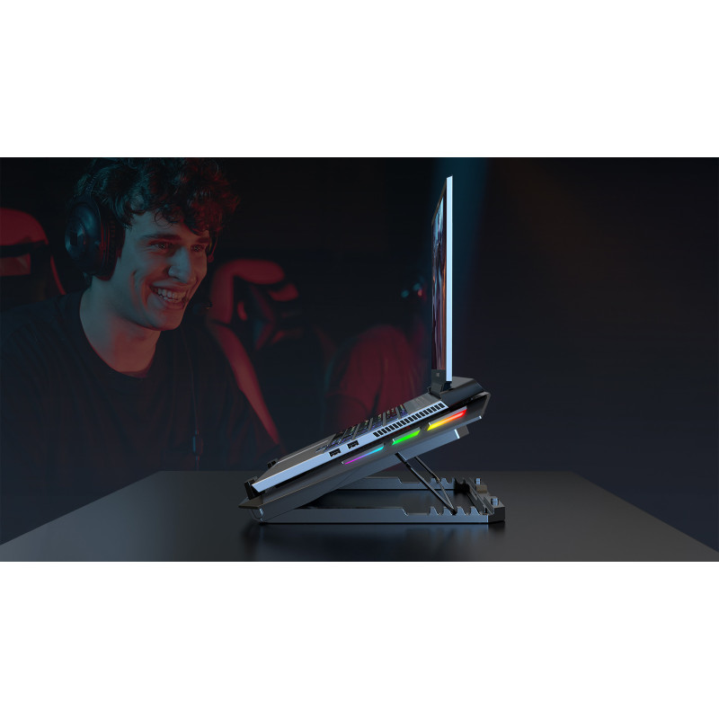 EVOLVEO Ania 16, chladiaca podložka pod notebook, 5x ventilátor, RGB podsvietenie