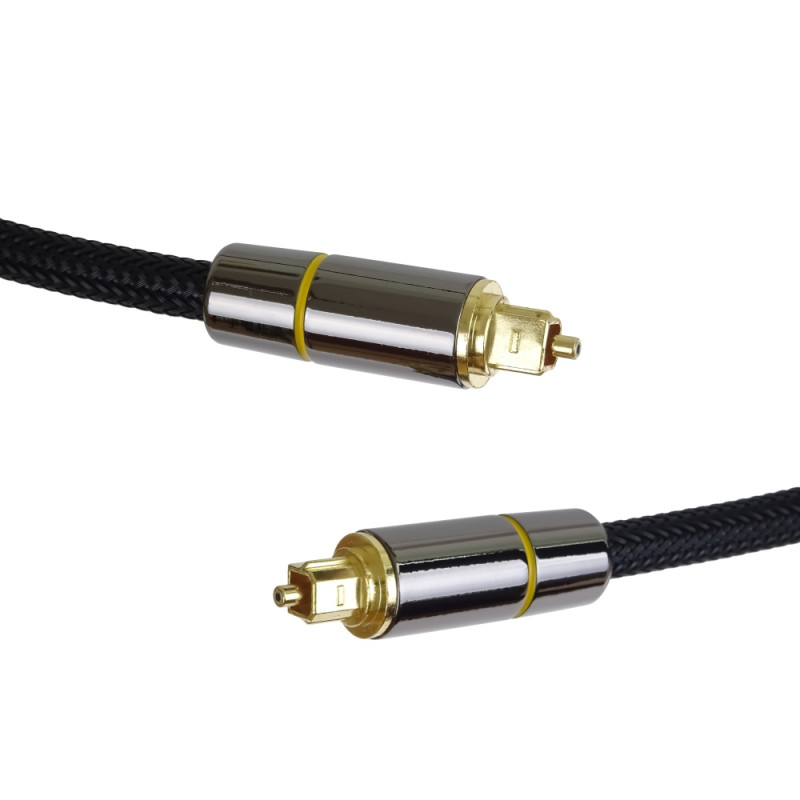 PremiumCord Optický audio kábel Toslink, OD: 7mm, Gold-metal design + Nylon 2m