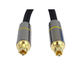 PremiumCord Optický audio kábel Toslink, OD: 7mm, Gold-metal design + Nylon 2m