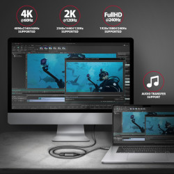 AXAGON RVC-HI2M, USB-C - HDMI 2.0a redukcia / adaptér, 4K/60Hz HDR10