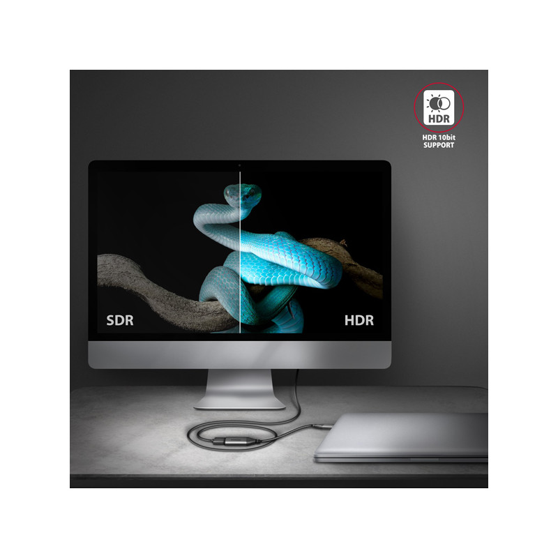 AXAGON RVC-HI2M, USB-C - HDMI 2.0a redukcia / adaptér, 4K/60Hz HDR10