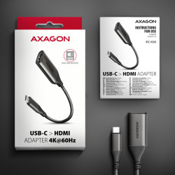 AXAGON RVC-HI2M, USB-C - HDMI 2.0a redukcia / adaptér, 4K/60Hz HDR10