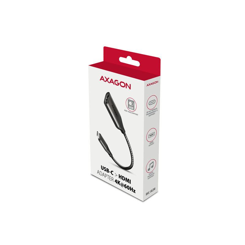 AXAGON RVC-HI2M, USB-C - HDMI 2.0a redukcia / adaptér, 4K/60Hz HDR10
