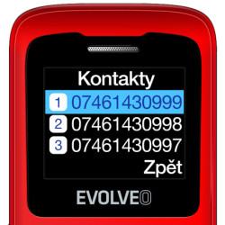 EVOLVEO EasyPhone ID, mobilný telefón pre seniorov, červená