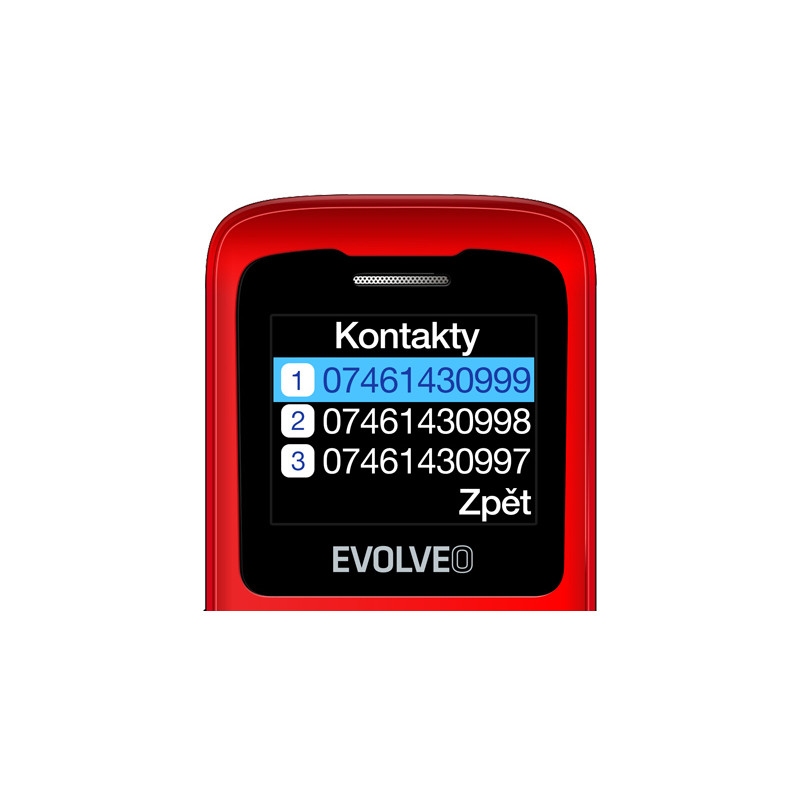 EVOLVEO EasyPhone ID, mobilný telefón pre seniorov, červená