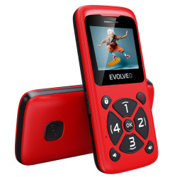 EVOLVEO EasyPhone ID, mobilný telefón pre seniorov, červená