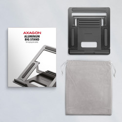 AXAGON STND-L, kovový stojan pre notebooky 10''-17.3'', 4 nastaviteľné výšky, sivý