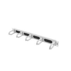 LANBERG 19'' PANEL S KEFOU NA VEDENIE KÁBLOV 5 KRÚŽKOV TYP B 1U ŠEDÝ