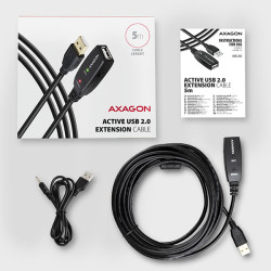 AXAGON ADR-205, USB 2.0 A-M - A-F aktívny predlžovací / repeater kábel, 5m