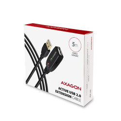 AXAGON ADR-205, USB 2.0 A-M - A-F aktívny predlžovací / repeater kábel, 5m