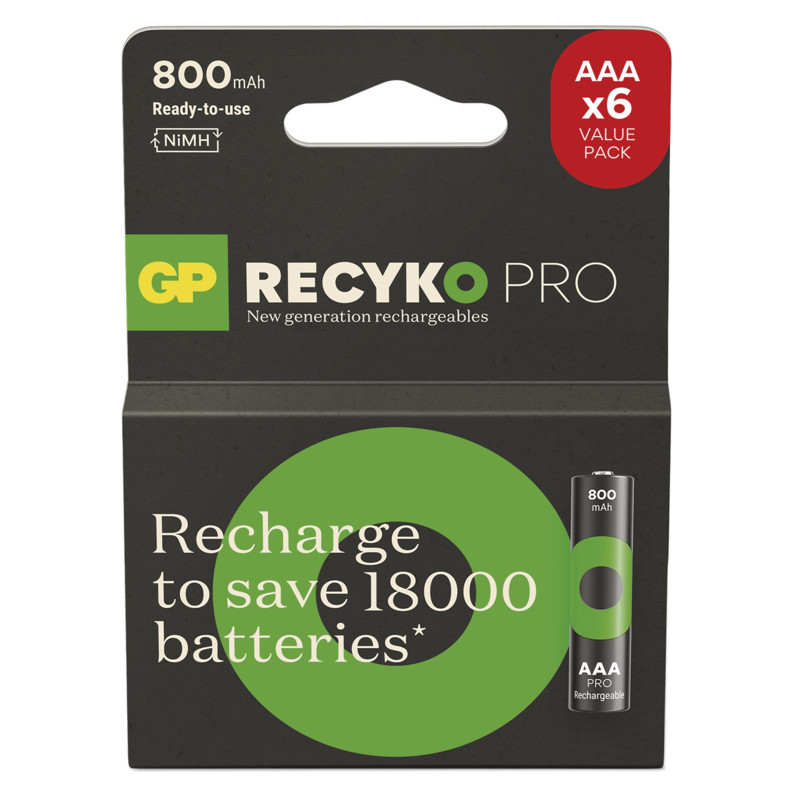 GP BATERIE - GP Nabíjací bat. ReCyko Pre AAA (HR03) 800mAh-6ks