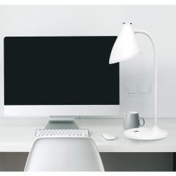 FELLOWES - Platinet PDL6730 stolná LED lampa 5W stmievateľná, integrovaná batéria 2400mAh, biela
