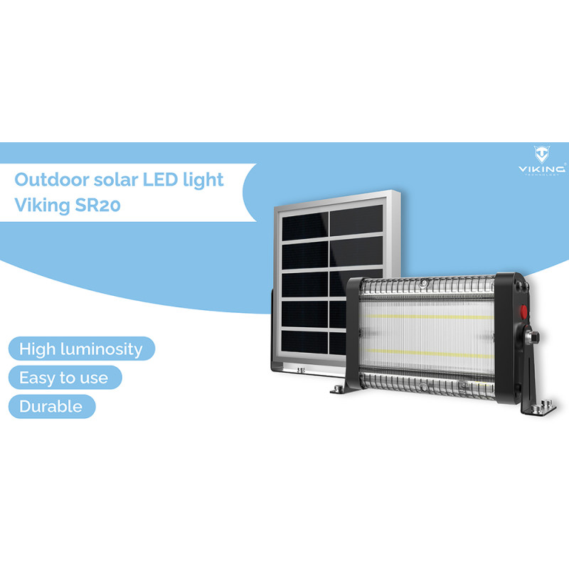 Vonkajšie solárne LED svetlo Viking SR20/3000 lm/4 režimy/IP65/studená biela