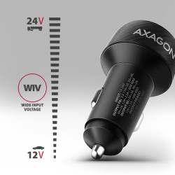 AXAGON PWC-PQ48 nabíjačka do auta 48W, USB-A + USB-C, PD3.0/PPS/QC4+/SFC/Apple