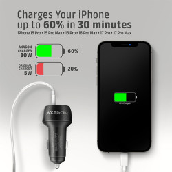 AXAGON PWC-PQ48 nabíjačka do auta 48W, USB-A + USB-C, PD3.0/PPS/QC4+/SFC/Apple