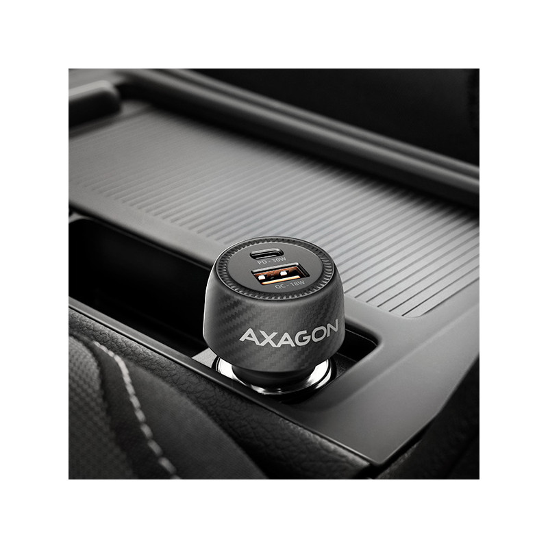 AXAGON PWC-PQ48 nabíjačka do auta 48W, USB-A + USB-C, PD3.0/PPS/QC4+/SFC/Apple