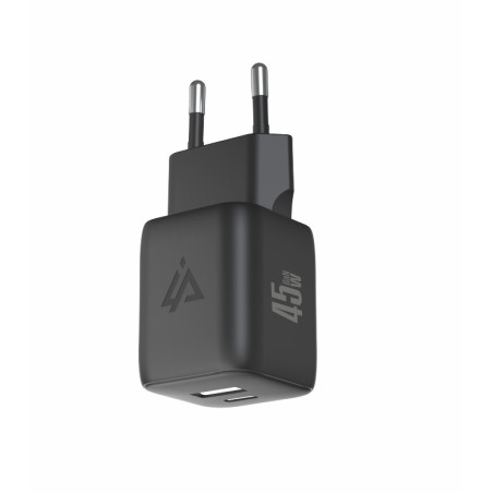 GaN SIEŤOVÁ NABÍJAČKA 45W (USB-C + USB-A) ČIERNA