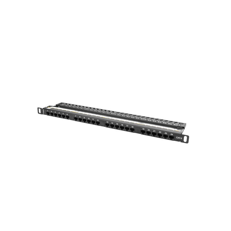 LANBERG PATCH PANEL 24 PORTOV 0,5U 19'' CAT.6 UTP ČIERNY LANBERG