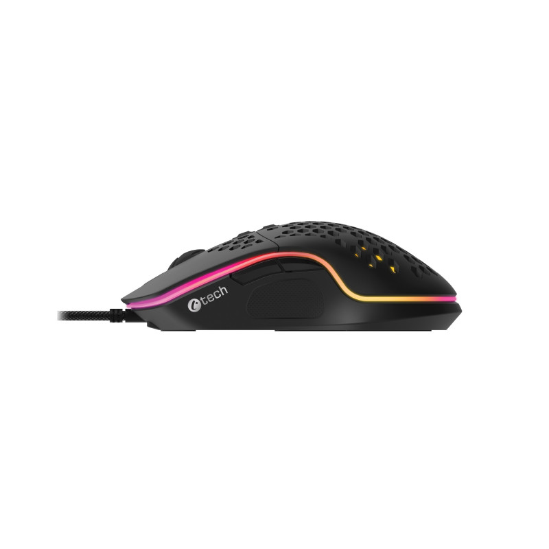 C-TECH Scarab/Herná/Optická/Pre pravákov/7 200 DPI/Drôtová USB/Čierna