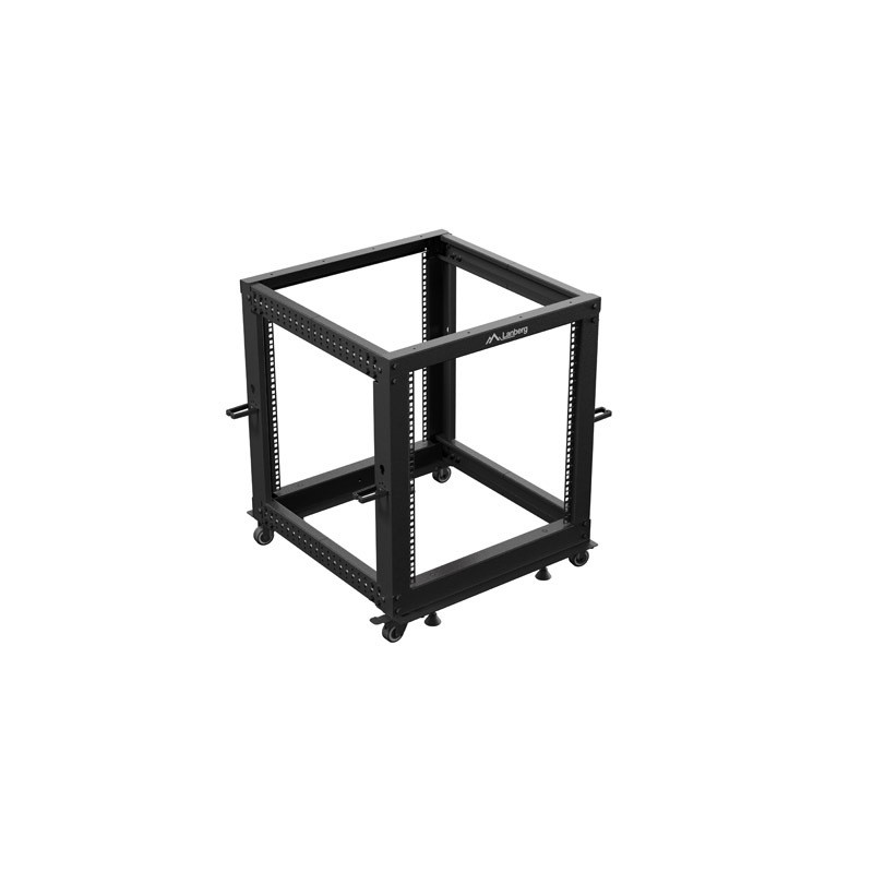 LANBERG OTVORENÝ RACK 12U 19'' 600X600-1100 NASTAVITEĽNÝ ČIERNY