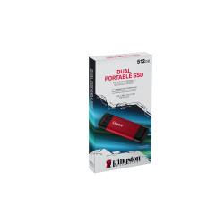 Kingston Dual Portable/512GB/SSD/Externý/Červená/5R