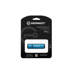 Kingston Ironkey Vault Privacy 50/512GB/USB 3.2/USB-A/Modrá