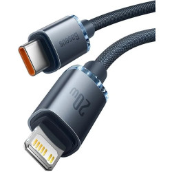 NONAME - Baseus CAJY000201 Crystal Shine Series Dátový Kabel USB-C - Lightning 20W 1,2m Black