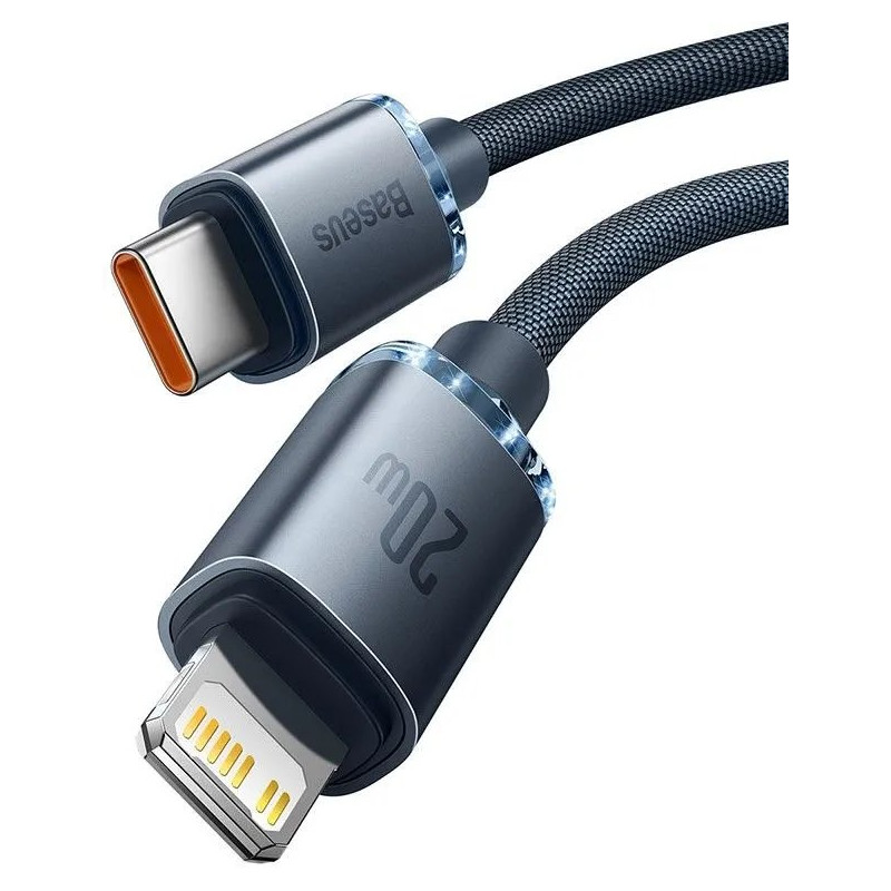 NONAME - Baseus CAJY000201 Crystal Shine Series Dátový Kabel USB-C - Lightning 20W 1,2m Black