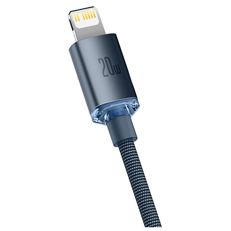 NONAME - Baseus CAJY000201 Crystal Shine Series Dátový Kabel USB-C - Lightning 20W 1,2m Black