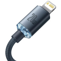 NONAME - Baseus CAJY000201 Crystal Shine Series Dátový Kabel USB-C - Lightning 20W 1,2m Black