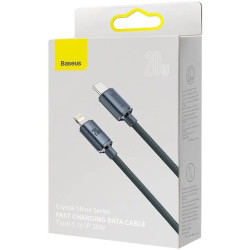 NONAME - Baseus CAJY000201 Crystal Shine Series Dátový Kabel USB-C - Lightning 20W 1,2m Black