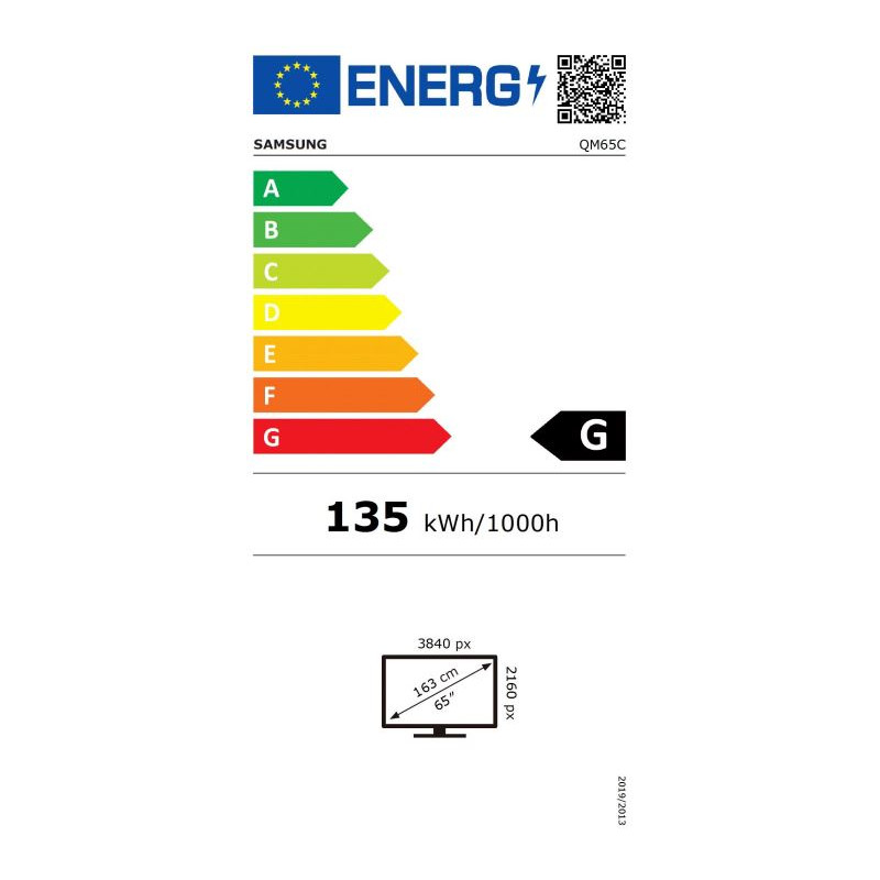 65'' LED Samsung QM65C - UHD, 500cd, MI, 24/7