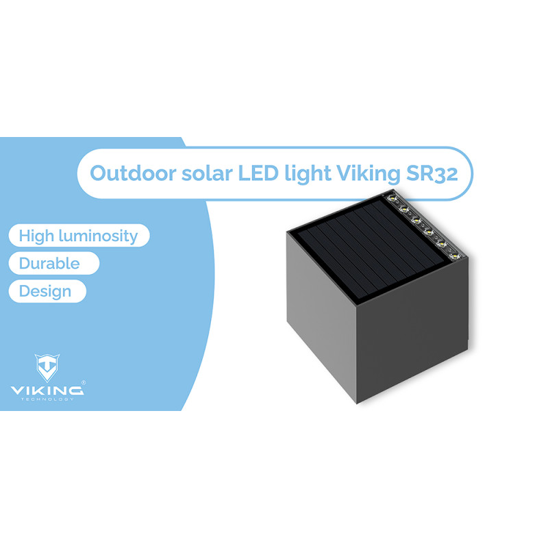 Vonkajšie solárne LED svetlo Viking SR32/700 lm/IP54/4 režimy/denná biela