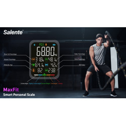 Salente MaxFit, múdra osobná diagnostická fitness váha, Bluetooth, čierna
