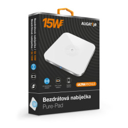 ALIGATOR bezdrôtová nabíjačka Aligator Pure-Pad 15W, biela