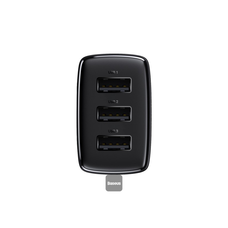 NONAME - Baseus nabíjačka do siete Compact 3xUSB 17W čierna